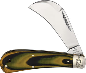 Rough Rider Wasp Hawkbill Yellow/Black Handle Hawkbill Folding Knife 2260