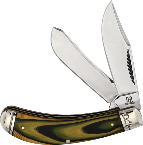 Rough Rider Wasp Bow Trapper Yellow/Black Handle Folding Pocket Knife 2261