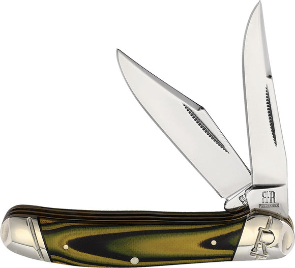 Rough Ryder Copperhead Wasp Pocket Knife Black & Yellow Folding Stainless 2264
