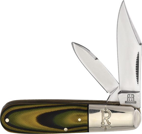 Rough Ryder Wasp Barlow Pocket Knife Black & Yellow G10 Folding Stainless 2268