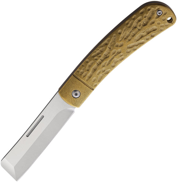 Rough Ryder APTA Pocket Knife Slip Joint Brass Folding VG-10 Cleaver Blade 2284