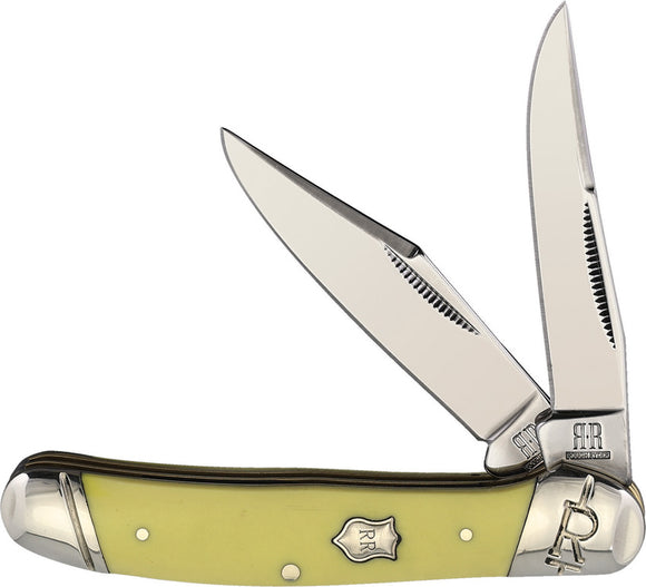 Rough Ryder Copperhead Yellow Folding Stainless Clip/Pen Pocket Knife 2287