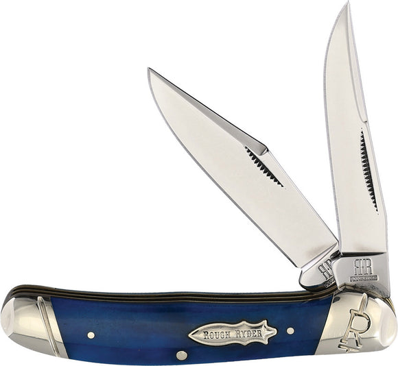 Rough Ryder Copperhead Blue Smooth Bone Folding Stainless Pocket Knife 2288