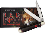 Rough Ryder Red Fox Trapper Red & Black Micarta Folding Stainless Knife 2292