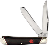 Rough Ryder Red Fox Trapper Red & Black Micarta Folding Stainless Knife 2292