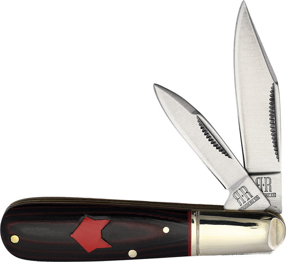 Rough Ryder Red Fox Barlow Red & Black Micarta Folding Stainless Knife 2294