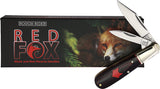 Rough Ryder Red Fox Barlow Red & Black Micarta Folding Stainless Knife 2294