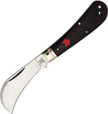 Rough Ryder Red Fox Hawkbill Red & Black Micarta Folding Stainless Knife 2295