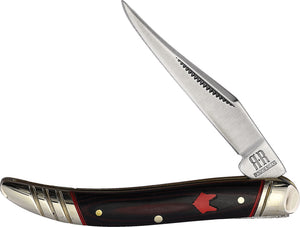 Rough Ryder Red Fox Mini Toothpick Red & Black Micarta Folding Pocket Knife 2296