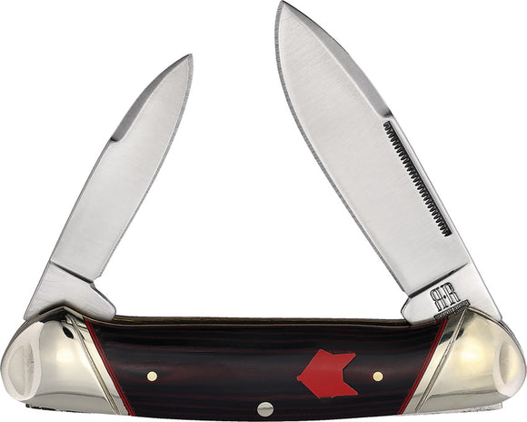 Rough Ryder Red Fox Canoe Red & Black Micarta Folding Stainless Knife 2297RF