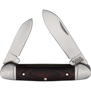 Rough Ryder Canoe Slip Joint Black & Red G10 Folding Stainless Pocket Knife 2297