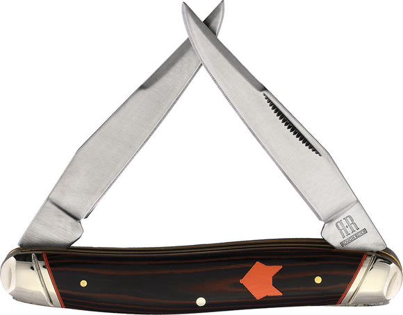 Rough Ryder Desert Fox Muskrat Orange & Black Micarta Folding Pocket Knife 2302