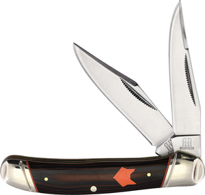 Rough Ryder Desert Fox Copperhead Orange & Black Micarta Folding Knife 2304