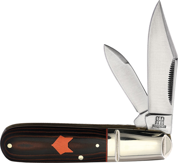 Rough Ryder Desert Fox Barlow Orange & Black Micarta Folding Pocket Knife 2306