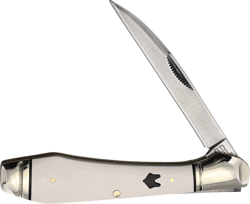 Rough Ryder Arctic Fox Wharncliffe White Micarta Folding Stainless