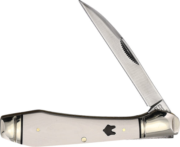 Rough Ryder Arctic Fox Wharncliffe White Micarta Folding Stainless Knife 2308