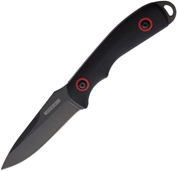Rough Ryder Black & Red G10 Stainless Fixed Blade Neck Knife w/ Sheath 2315