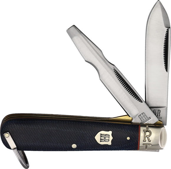 Rough Ryder Electrician's Denim Micarta Folding Stainless Pocket Knife 2345