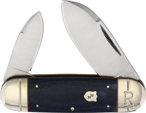 Rough Ryder Large Toenail Denim Micarta Folding Stainless Pocket Knife 2348