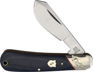 Rough Rider Cotton Sampler Blue Jean Micarta Handle Stainless Knife 2349