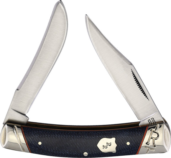 Rough Rider Small Moose Blue Jean Micarta Stainless Folding Pocket Knife 2350