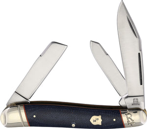 Rough Rider Stockman Blue Jean Micarta Handle Folding Pocket Knife 2355