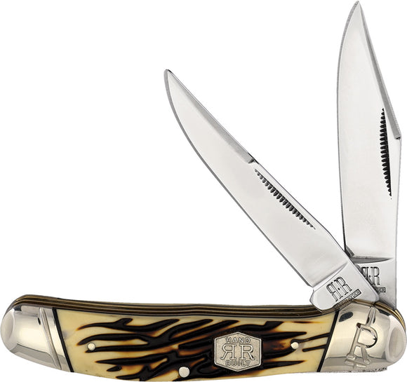 Rough Rider Copperhead Tuff Stag Imitation Stainless Folding Pocket Knife 2358