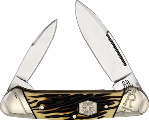 Rough Rider Canoe Stag Imitation Handle Stainless Folding Pocket Knife 2359