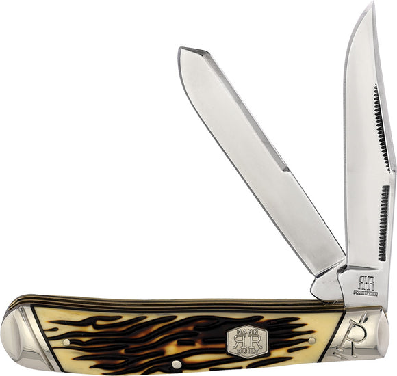 Rough Rider Trapper Tuff Stag Imitation Stainless Folding Pocket Knife 2360