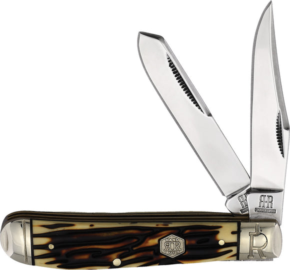 Rough Ryder Mini Trapper Tuff Faux Stag Folding Stainless Pocket Knife 2365