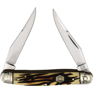 Rough Ryder Muskrat Imitation Stag Folding Stainless Clip Pt Pocket Knife 2367