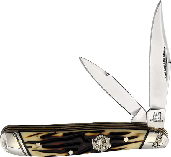 Rough Ryder Peanut Tuff Stag Pocket Knife Slip Joint Folding Stainless 2372