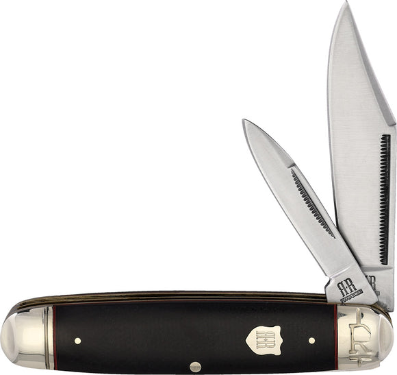 Rough Rider Cattleman Black Micarta Stainless Steel Folding Pocket Knife 2380