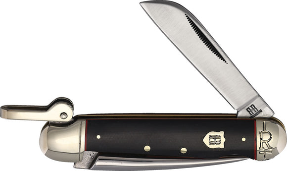 Rough Ryder Black Micarta Marlin Spike Black Micarta Slip Joint Sheepfoot Folding Pocket Knife 2386