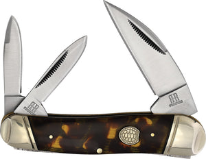 Rough Ryder Swayback Whittler Faux Tortoise Folding Stainless Pocket Knife 2440