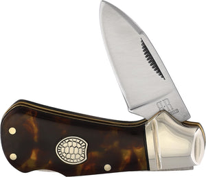 Rough Ryder Cub Folding Pocket Knife Lockback Lockback Imitation Tortoise 2441