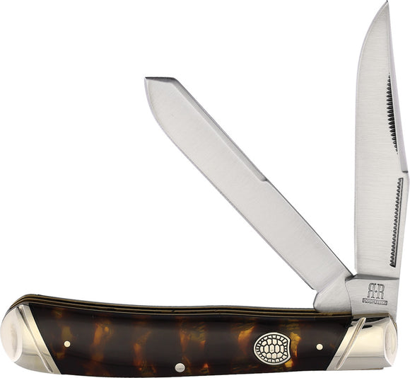 Rough Ryder Trapper Imitation Tortoise Shell Folding Stainless Pocket Knife 2453