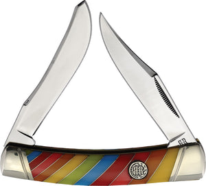 Rough Ryder Large Moose Lollipop Rainbow Folding Stainless Pocket Knife 2467