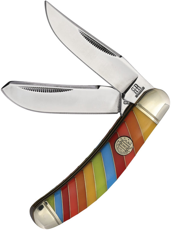 Rough Ryder Lollipop Series Sowbelly Trapper Multi-Color Folding Knife 2470