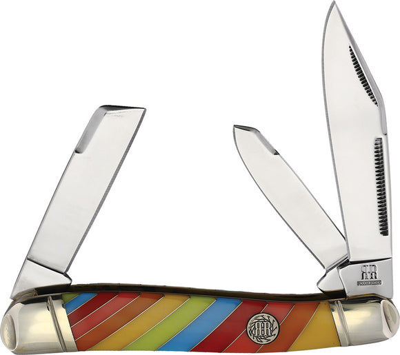 Rough Ryder Lollipop Texas Stockman Multi-Colored Folding Stainless Knife 2472