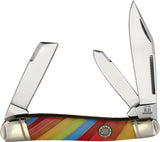 Rough Ryder Lollipop Texas Stockman Multi-Colored Folding Stainless Knife 2472