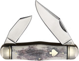 Rough Ryder Swell Center Jack Appaloosa Bone Folding Stainless Pocket Knife 2487