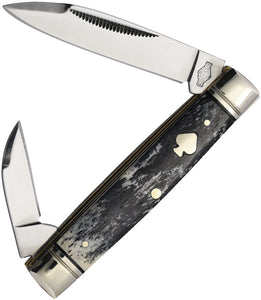 Rough Ryder Black Appaloosa Capital Intern Bone Folding Stainless Knife 2489