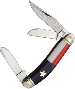 Rough Ryder Texas Star Sowbelly Smooth Bone Folding Stainless Pocket Knife 2505