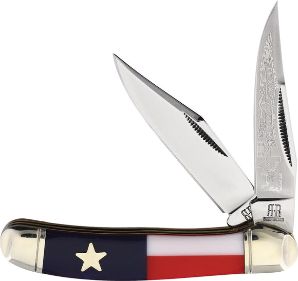 Rough Ryder Texas Star Copperhead Smooth Bone Folding Stainless Knife 2506
