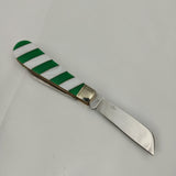 Rough Ryder Merry Christmas Half Hawk Green & White Folding Stainless Knife 2520