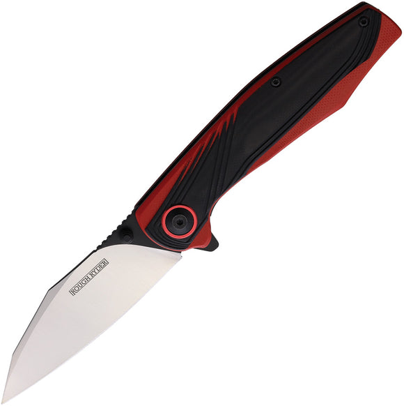 Rough Ryder Linerlock A/O Black & Red G10 Folding Stainless Pocket Knife 2534