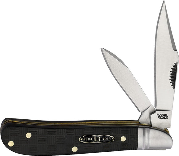 Rough Ryder Black Reserve Bearhead Peanut Black Folding Pocket Knife 2558