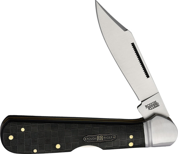 Rough Ryder Bearhead Copperhead Black Pakkawood Folding Stainless Knife 2564