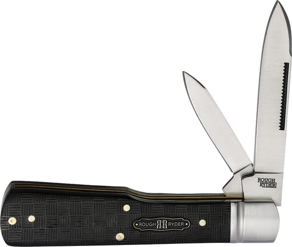 Rough Ryder Black Reserve Bearhead Gunstock Folding Pocket Knife 2570
